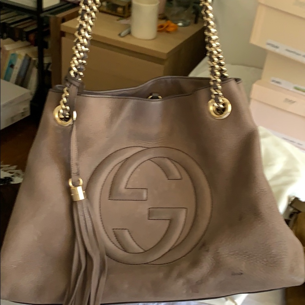 Gucci Soho Nubuk Chain Shoulder Bag
